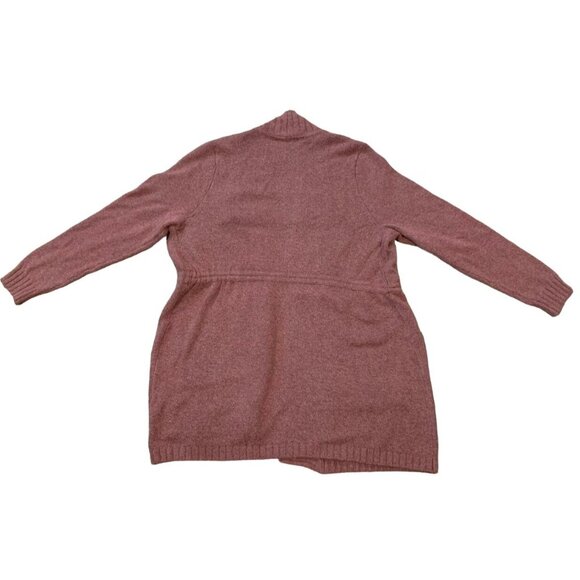 CJ Banks Cardigan Sweater Womens X 14W Mauve Tunic Drawstring Long Sleeve NEW - Picture 6 of 12